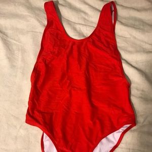 Missguided Red Baywatch One Piece Swimsuit